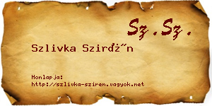 Szlivka Szirén névjegykártya